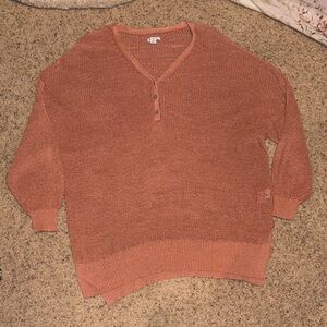 American Eagle Outfitters Women's Rust V-Neck Sweater